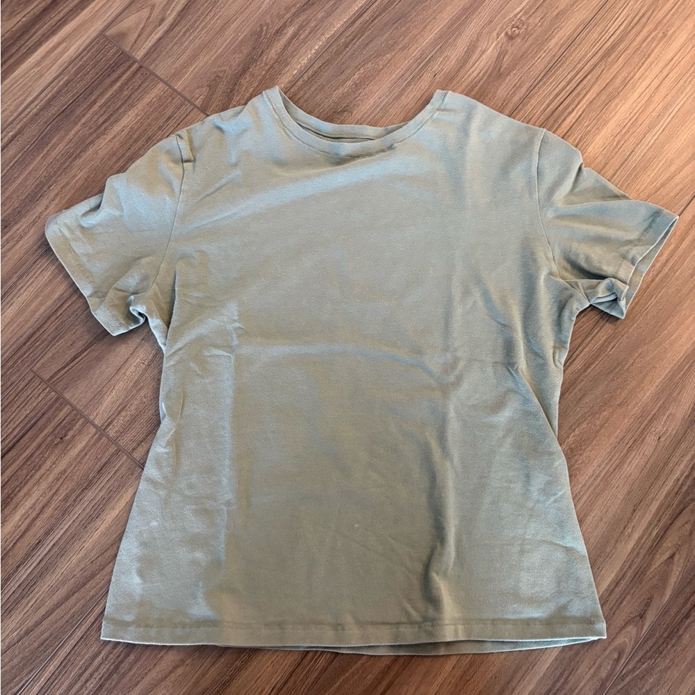 Organic Basics Short Sleeve Tee in Sage Green